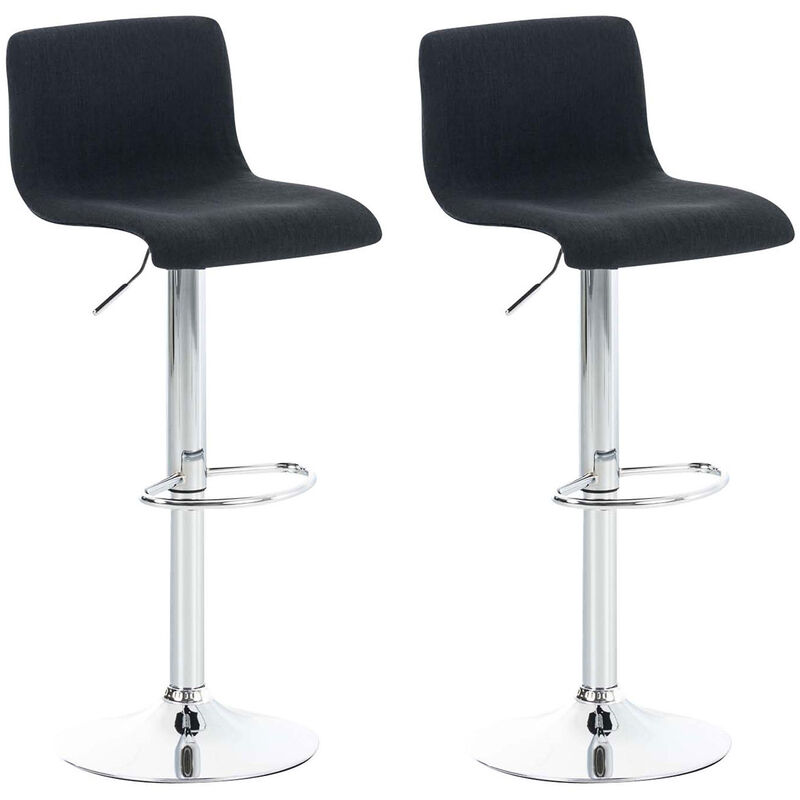 foto del prodotto clp set 2 sgabelli hover in tessuto nero cromo