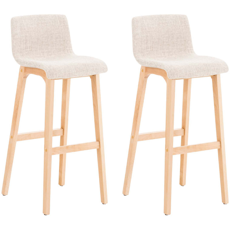 foto del prodotto clp set 2 sgabelli hover in tessuto telaio natura crema