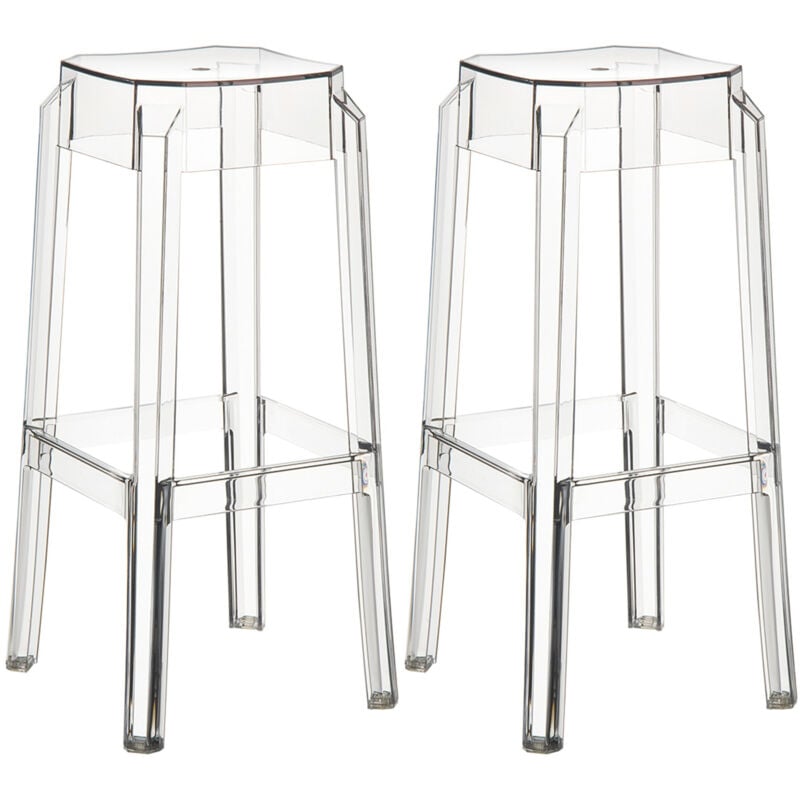 foto del prodotto clp - set 2 sgabelli outdoor fox in polipropilene transparente