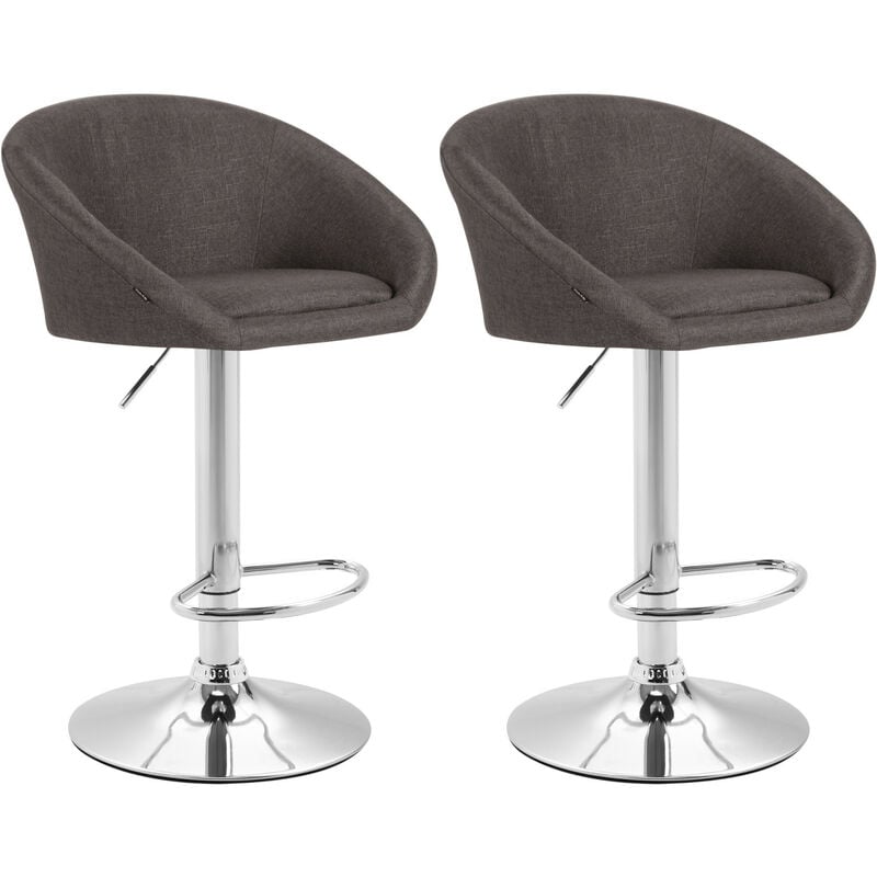 foto del prodotto clp set 2x sgabelli lounge miami v2 in tessuto cromo grigio scuro