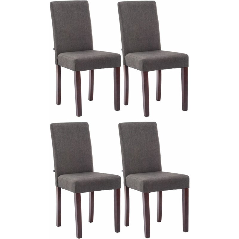 foto del prodotto clp set 4 sedie da pranzo ina in stoffa grigio scuro cappuccino