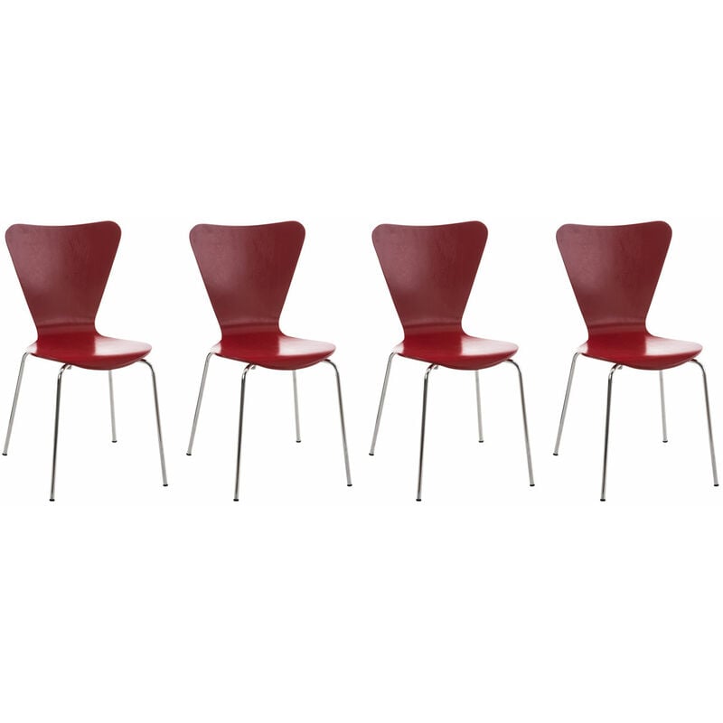 foto del prodotto clp set 4 sedie impilabili calisto rosso