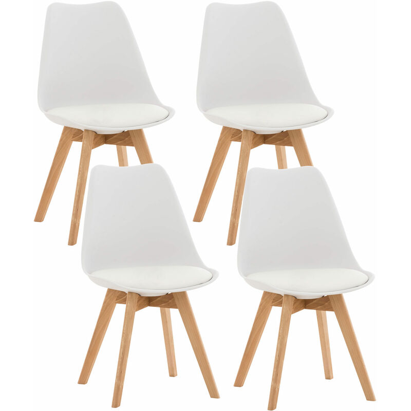 foto del prodotto clp set 4 sedie pranzo linares bianco plastica