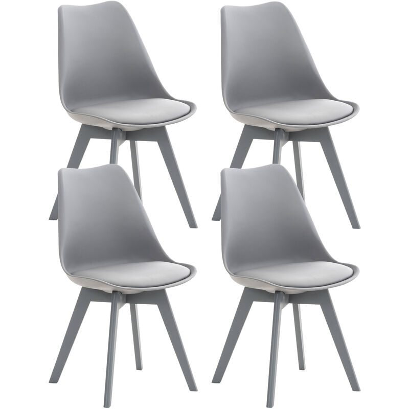 foto del prodotto clp set 4 sedie pranzo linares grigio grigio plastica
