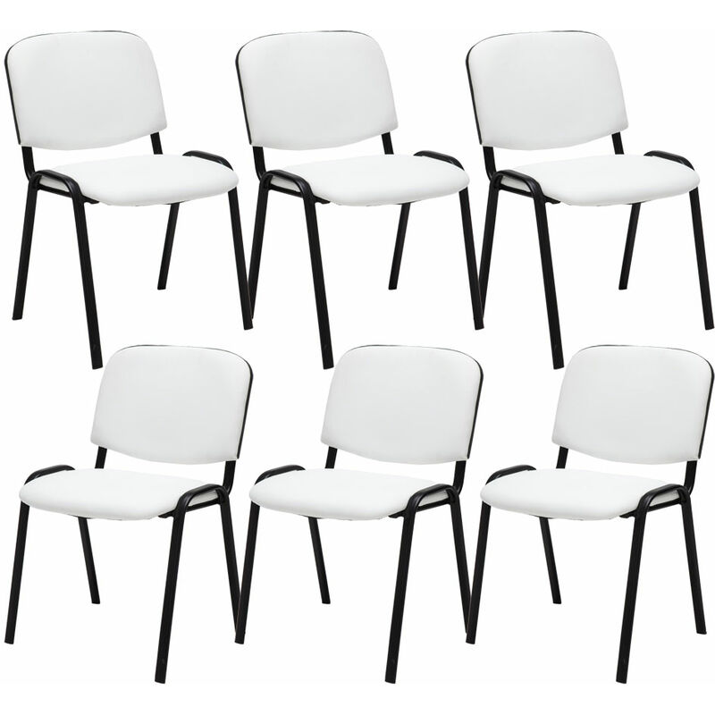 foto del prodotto clp set 6 sedie conferenza ken in similpelle bianco