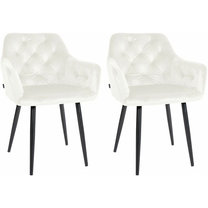 foto del prodotto clp set di 2 sedie da pranzo stanley velvet crema