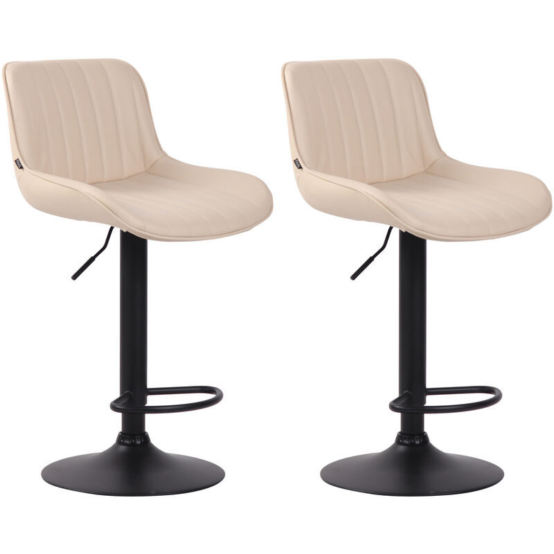 foto del prodotto clp set di 2 sgabelli da bar lentini in similpelle crema nero