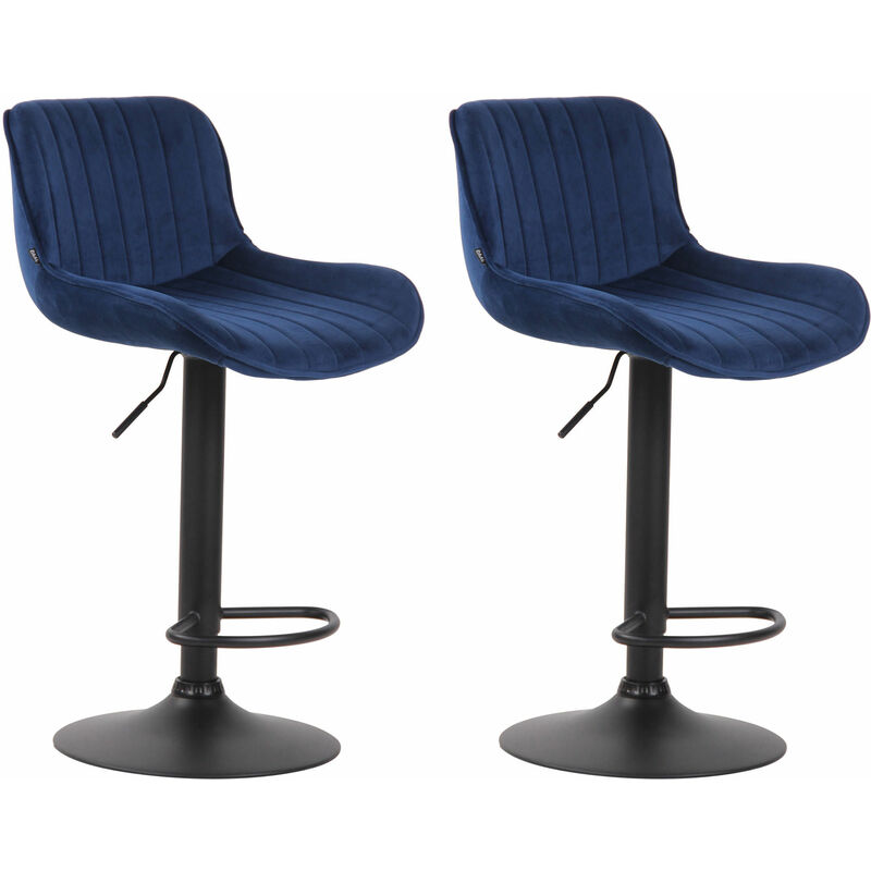 foto del prodotto clp set di 2 sgabelli da bar lentini velvet blu nero