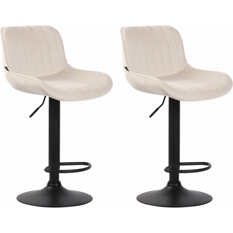 foto del prodotto clp set di 2 sgabelli da bar lentini velvet crema nero