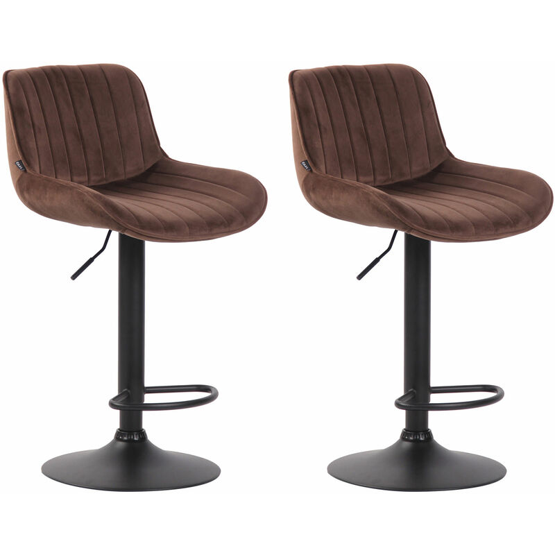 foto del prodotto clp set di 2 sgabelli da bar lentini velvet marrone nero