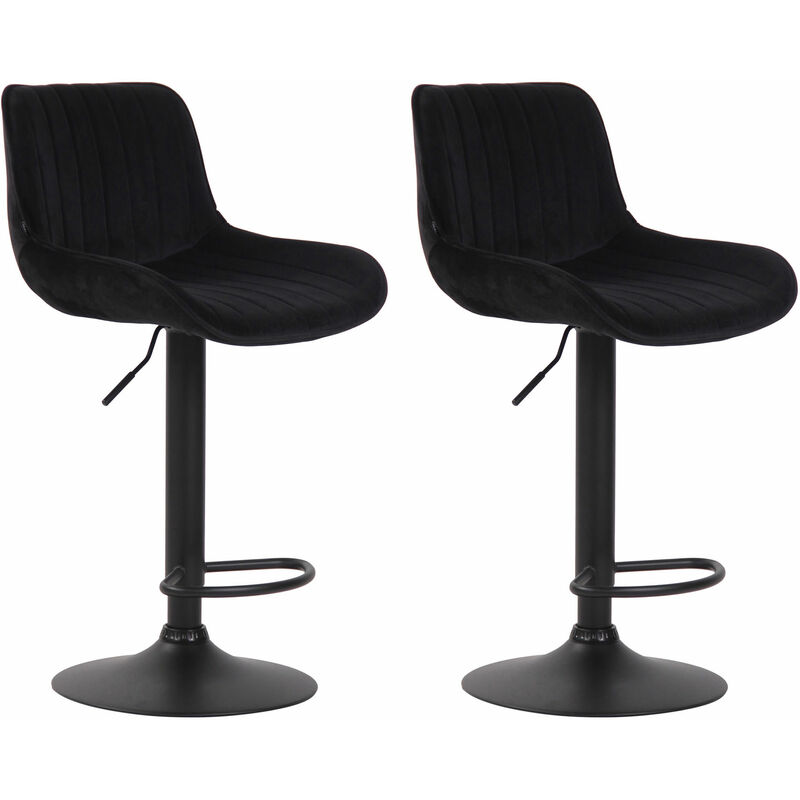 foto del prodotto clp set di 2 sgabelli da bar lentini velvet nero nero