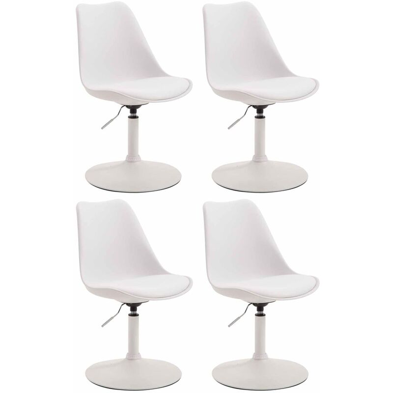 foto del prodotto clp set di 4 sedie da pranzo maverick plastic bianco bianco