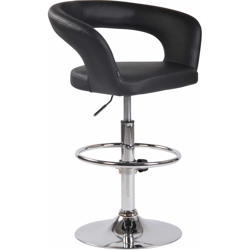 foto del prodotto clp - sgabello bar jaen in similpelle o stoffa nero finta pelle