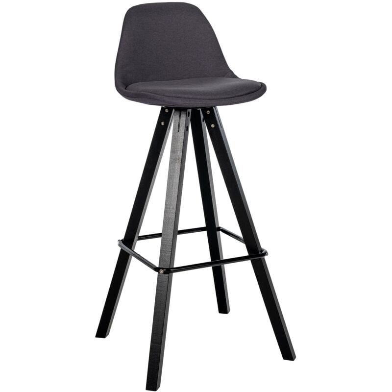 foto del prodotto clp sgabello da bar corbin in tessuto square grigio scuro nero