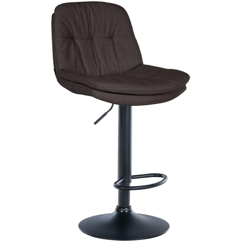 foto del prodotto clp sgabello da bar in tessuto laurel grigio scuro metallo nero opaco