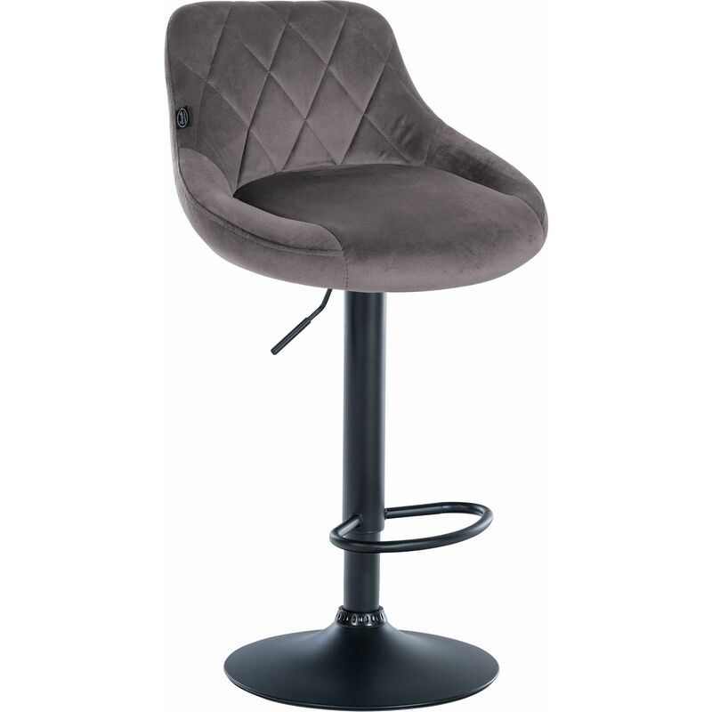 foto del prodotto clp sgabello da bar lazio velvet grigio nero