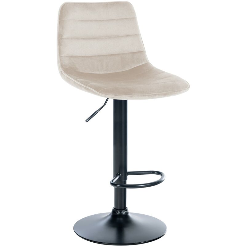 foto del prodotto clp sgabello da bar lex velvet crema nero