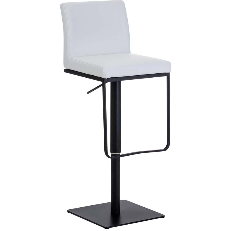 foto del prodotto clp sgabello da bar panama con rivestimento in similpelle bianco nero