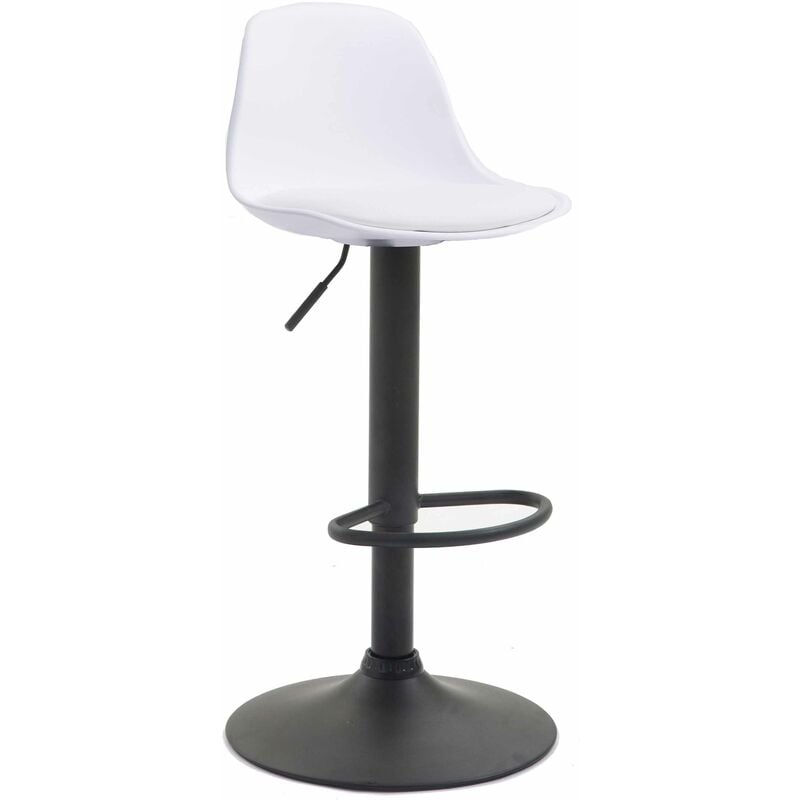 foto del prodotto clp sgabello di design kiel in polipropilene e similpelle nero bianco