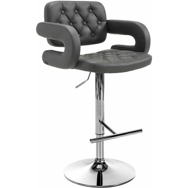 foto del prodotto clp sgabello dublin in similpelle grigio cromo