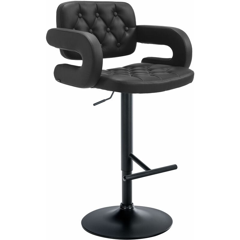 foto del prodotto clp - sgabello dublin in similpelle nero nero