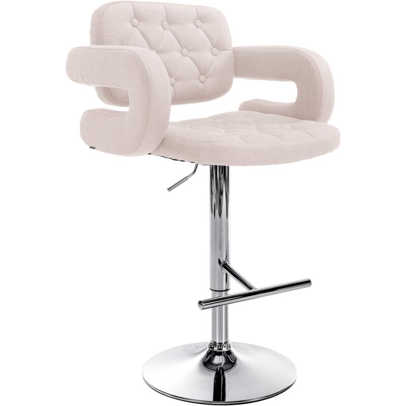 foto del prodotto clp - sgabello dublin in tessuto beige cromo