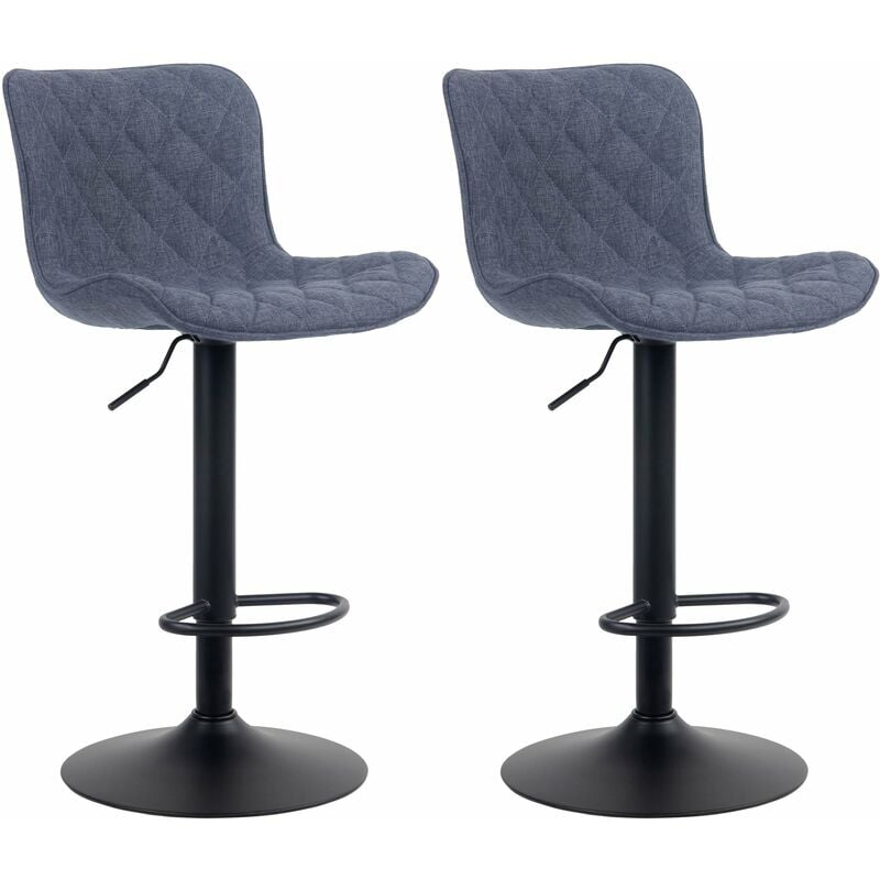 foto del prodotto clp - sgabello emma bar set di 2 blu tessuto
