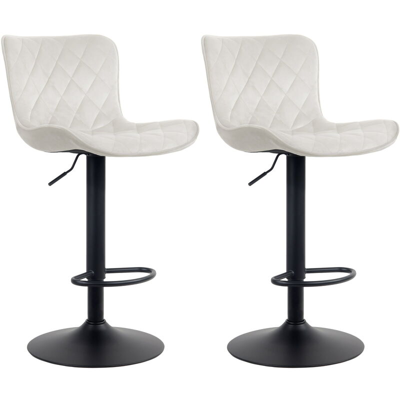 foto del prodotto clp - sgabello emma bar set di 2 crema velluto