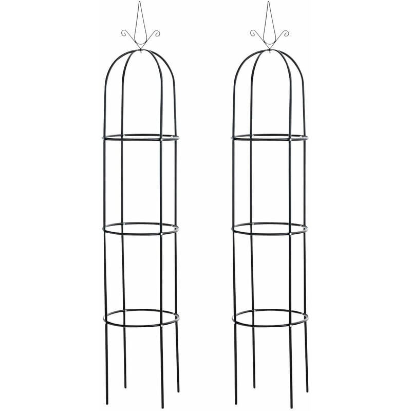 foto del prodotto clp supporto piante rampicanti colonna romantika nero set di 2