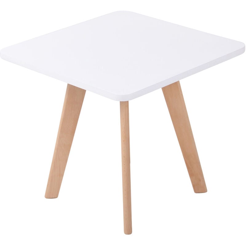 foto del prodotto clp tavolino quadrato almeria look scandinavo bianco natura quadrato 