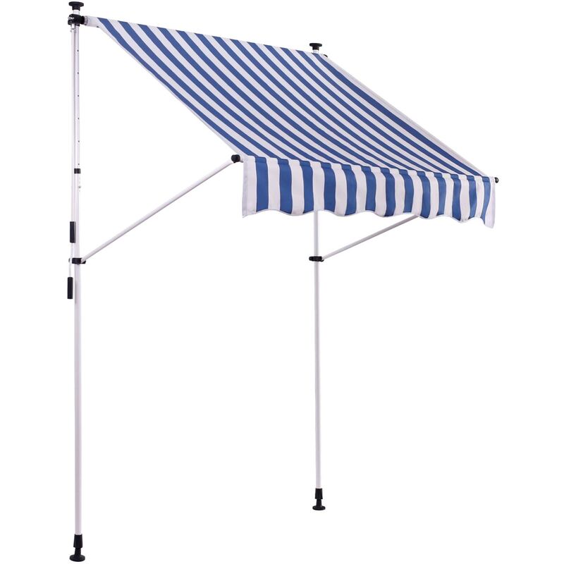 foto del prodotto clp tenda da sole westerly con morsetto 300x120 cm bianco blu