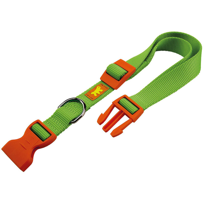 foto del prodotto club c colours collare per cani in nylon con clip a scatto, in varie misure e colori. variante c15 44 misure verde acido ferplast