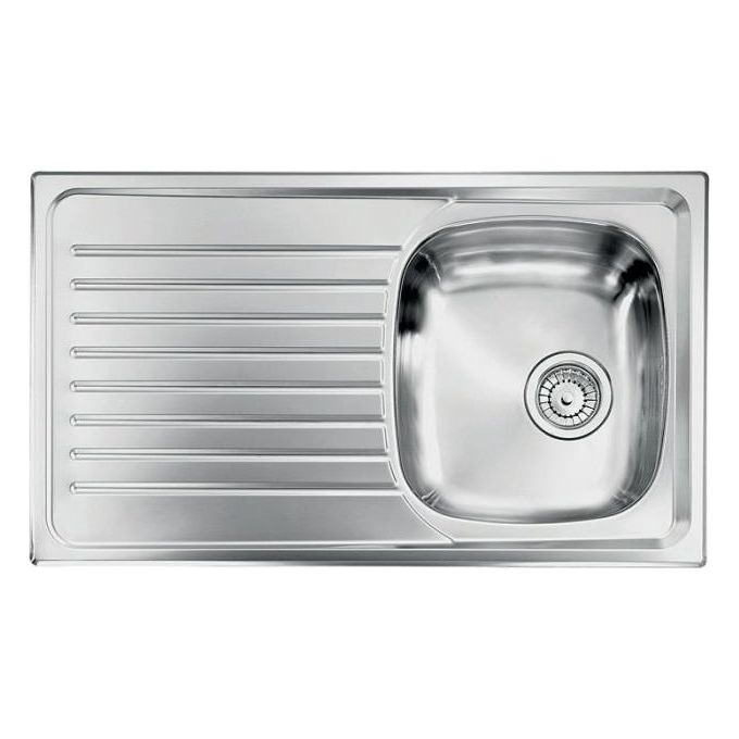 foto del prodotto cm 010443dcssx serie siros 3 lavello acciaio inox satinato da incasso gocciolatoio a sinistra 1 vasca 86x50cm