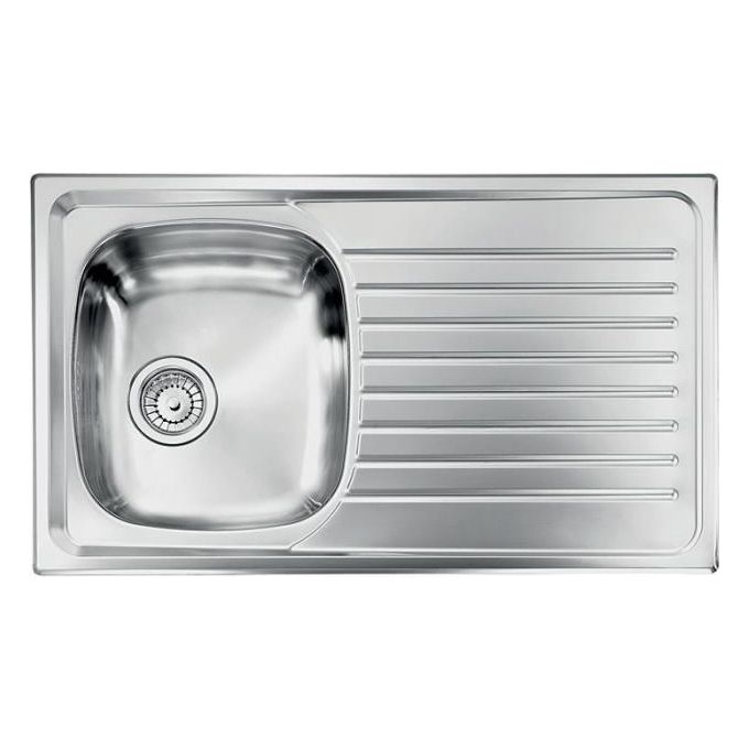 foto del prodotto cm 010443scssx serie siros 3 lavello acciaio inox spazzolato da incasso gocciolatoio a destra 1 vasca 86x50cm