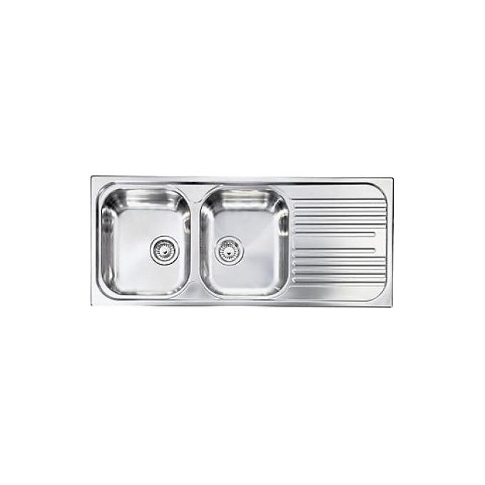 foto del prodotto cm 010547scssx serie ix atlantic 3 lavello acciaio inox satinato da incasso gocciolatoio a destra 2 vasche 116x50cm