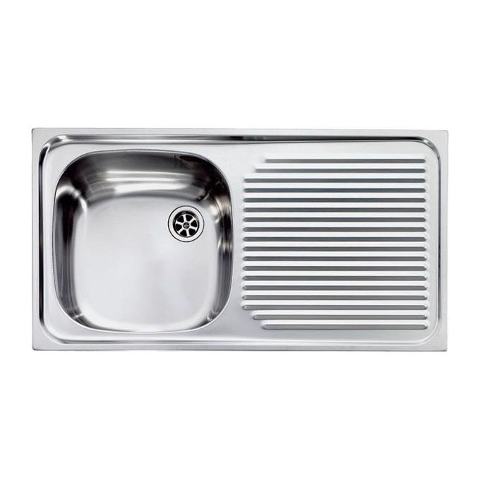 foto del prodotto cm 011011scssx serie aurora lavello acciaio inox satinato da incasso gocciolatoio a destra 1 vasca 79x42cm
