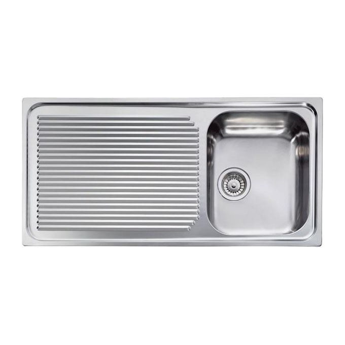 foto del prodotto cm 011045dcssx serie aurora 3 lavello acciaio inox satinato da incasso gocciolatoio a sinistra 1 vasca 101x50cm