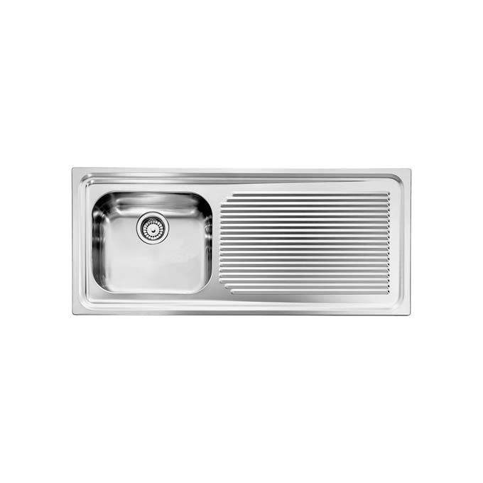 foto del prodotto cm 011046scssx serie aurora 3 lavello acciaio inox satinato da incasso gocciolatoio a destra 1 vasca 116x50cm