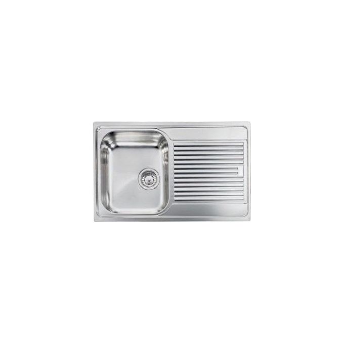 foto del prodotto cm 011241scssx serie zenith 3 lavello acciaio inox satinato da incasso gocciolatoio a destra 1 vasca a sinistra 79x50cm