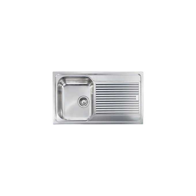 foto del prodotto cm 011243scssx serie zenith 3 lavello acciaio inox satinato da incasso gocciolatoio a destra 1 vasca 86x50cm
