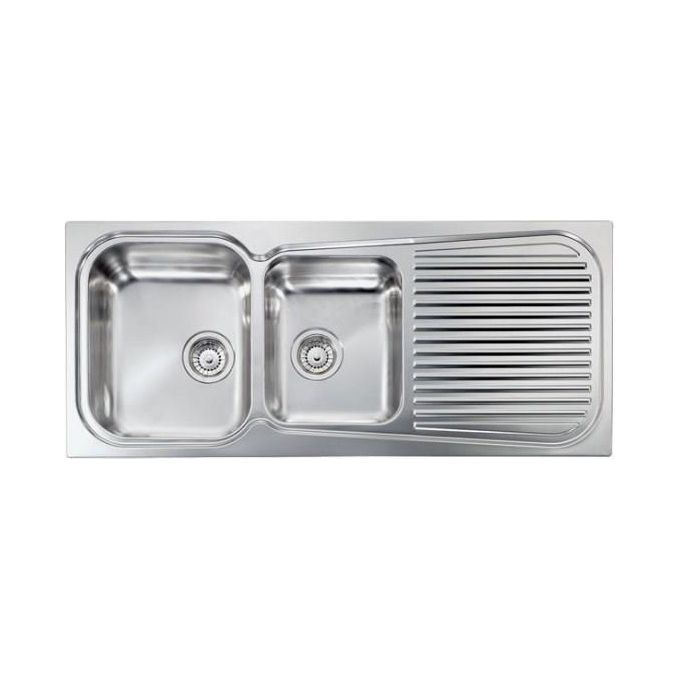 foto del prodotto cm 011647scssp serie matico 3 lavello acciaio inox satinato da incasso gocciolatoio a destra 2 vasche 116x50cm