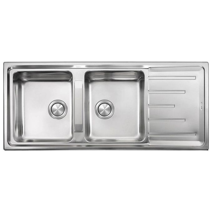 foto del prodotto cm 015107rcssp serie brando 3 lavello acciaio inox satinato da incasso gocciolatoio 2 vasche reversibile 116x50cm