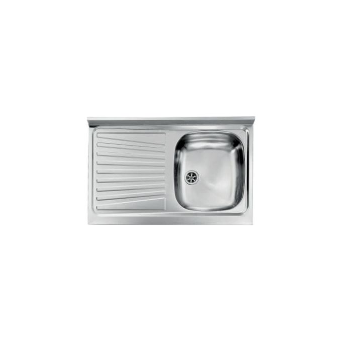 foto del prodotto cm 031031dcssx serie ix mondial lavello acciaio inox prelucidato da incasso appoggio gocciolatoio a sinistra 1 vasca 80x50cm