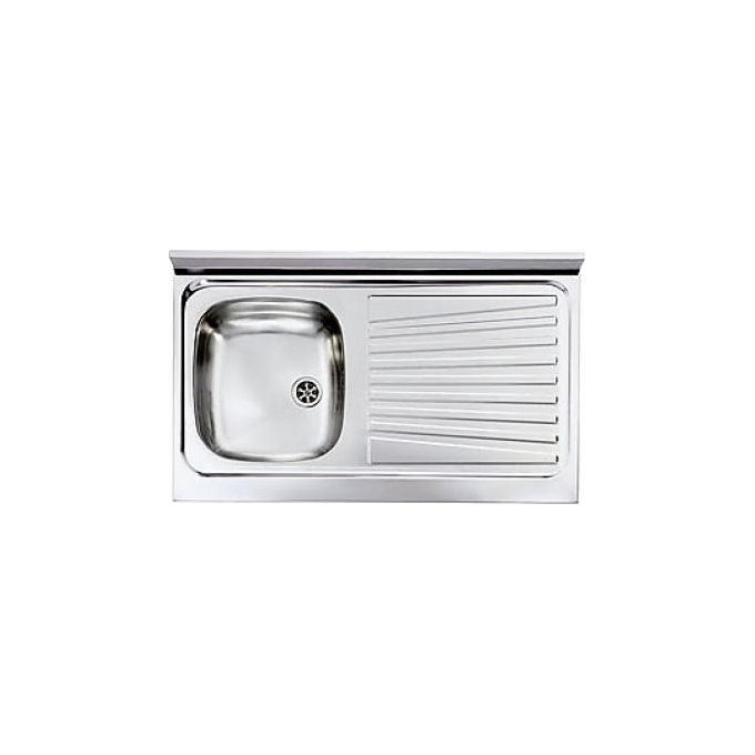 foto del prodotto cm 031033scssx serie ix mondial lavello acciaio inox prelucidato da incasso appoggio gocciolatoio a destra 1 vasca 90x50cm