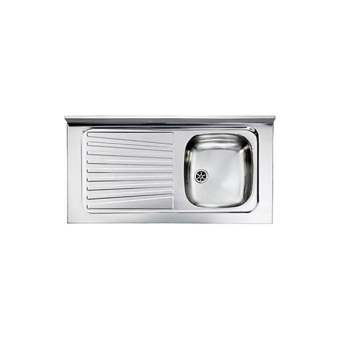 foto del prodotto cm 031035dcssx serie ix mondial lavello acciaio inox da incasso appoggio gocciolatoio a sinistra 1 vasca 100x50cm