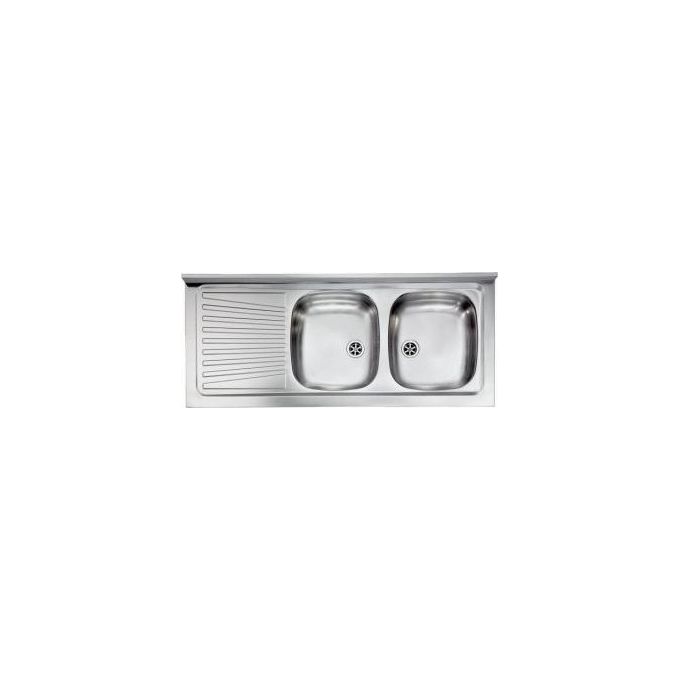 foto del prodotto cm 031037dcssx serie mondial ix mondial lavello acciaio inox prelucidato da incasso appoggio gocciolatoio a sinistra 2 vasche 120x50cm