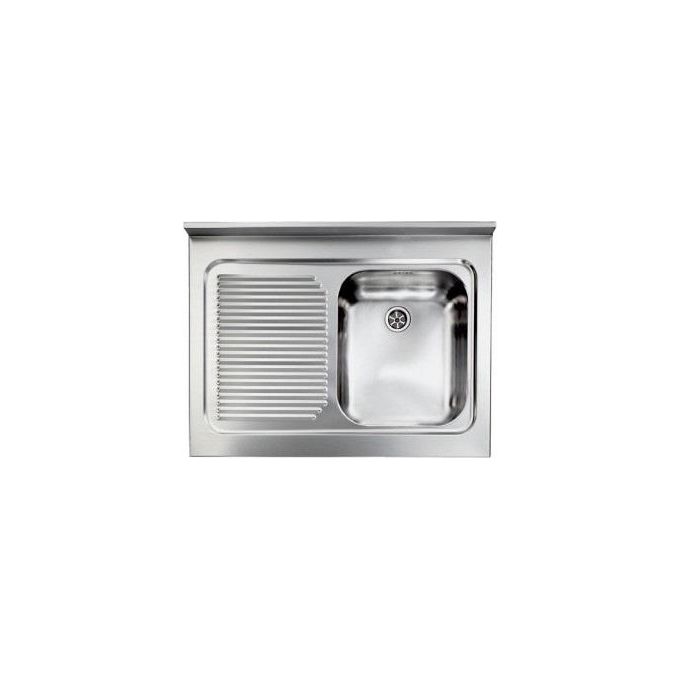 foto del prodotto cm 031131dcssx serie ix rossana lavello acciaio inox da incasso apoggio gocciolatoio a sinistra 1 vasca 80x60cm