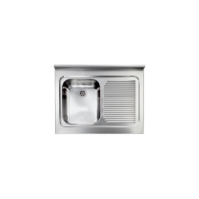 foto del prodotto cm 031131scssx serie ix rossana appoggio lavello acciaio inox satinato da incasso gocciolatoio a destra 1 vasca 80x60cm