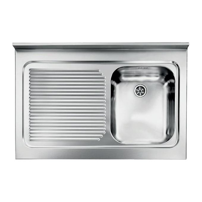 foto del prodotto cm 031133dcssx serie ix rossana appoggio lavello acciaio inox da incasso gocciolatoio a sinistra 1 vasca 90x60cm