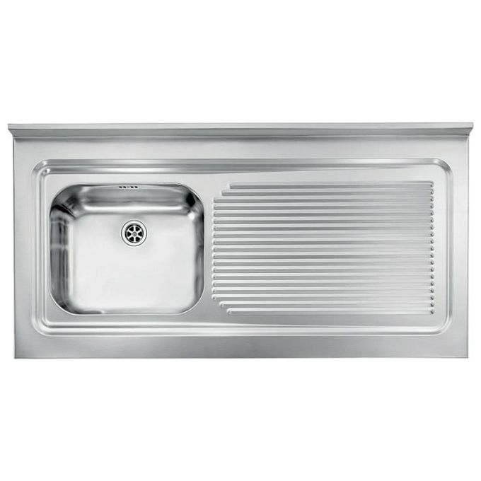 foto del prodotto cm 031136scssx serie ix rossana appoggio lavello acciaio inossidabile da incasso gocciolatoio a destra 1 vasca 120x60cm